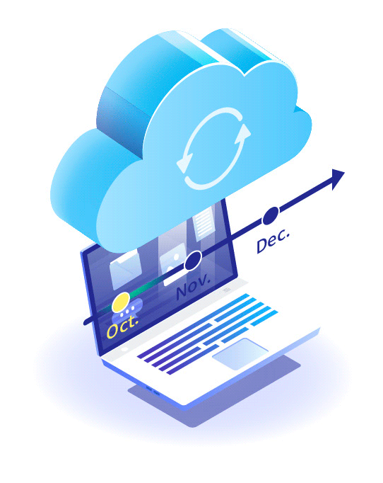 Small business data backup solutions dashboard with scheduled backups and restore controls